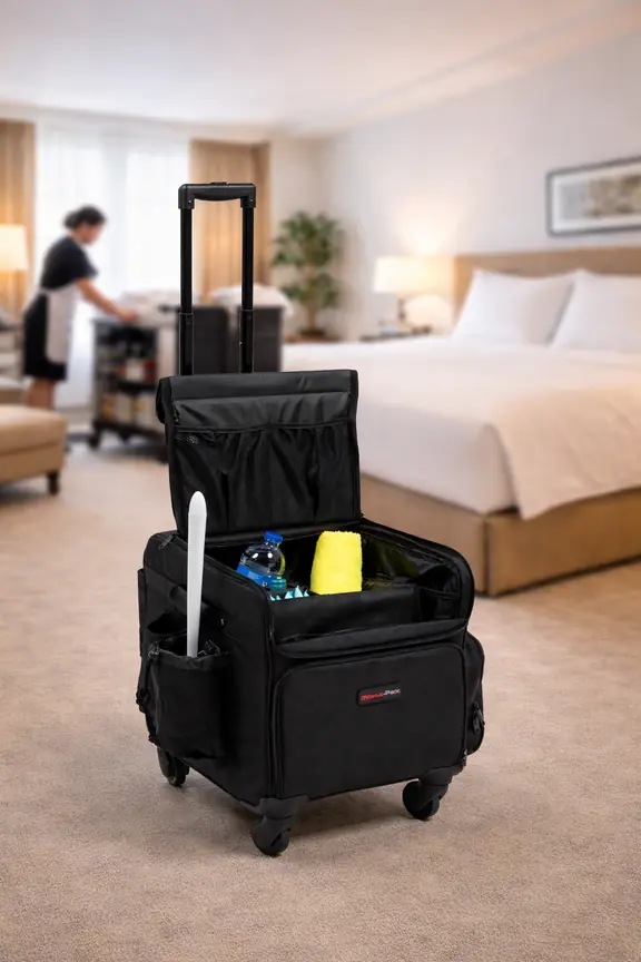Mobile-Pack in use by housekeeping staff in hotel room